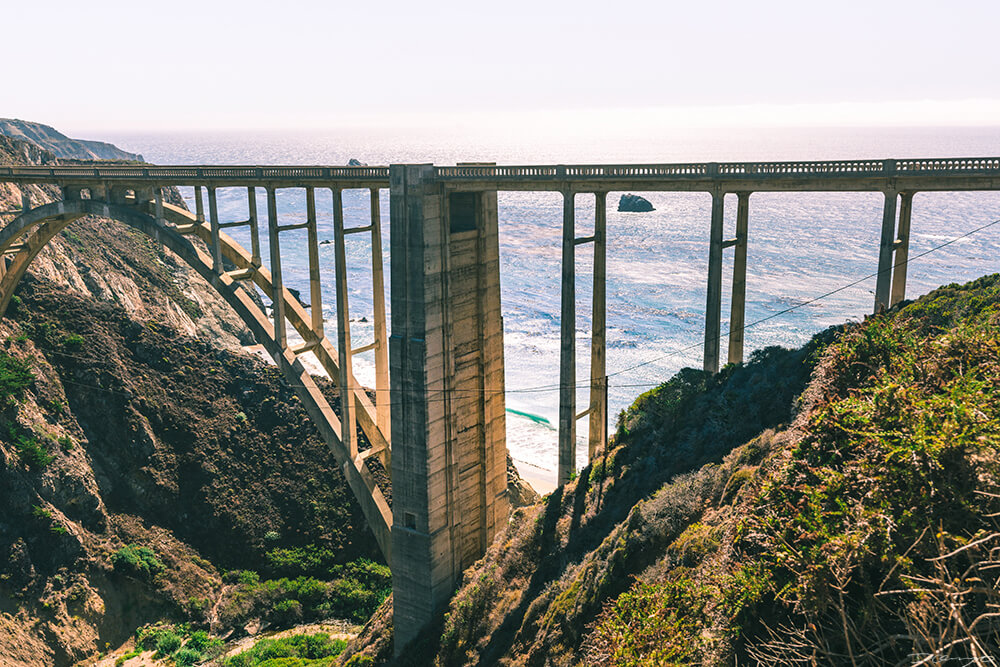 Big Sur Bixby Bridge from behind, CA