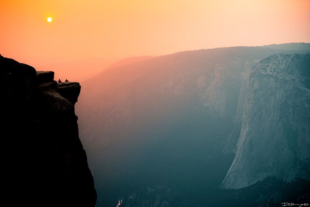 Landscape and nature photos from Yosemite, CA, during a vibrant sunset at the end of August 2020.