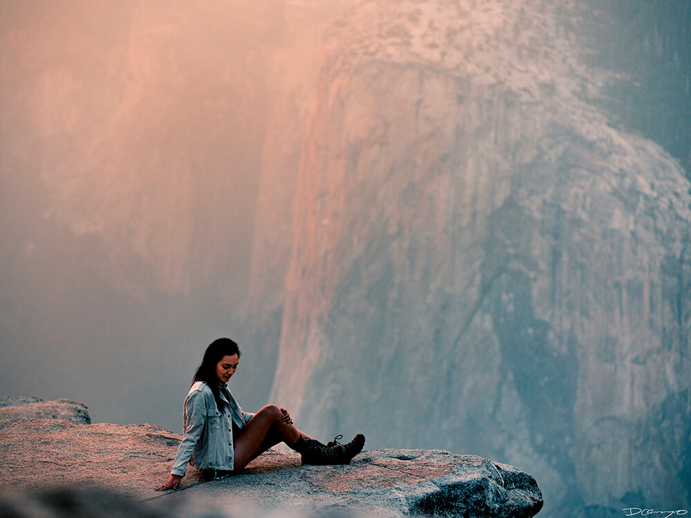 Landscape and nature photos from Yosemite, CA, during a vibrant sunset at the end of August 2020.