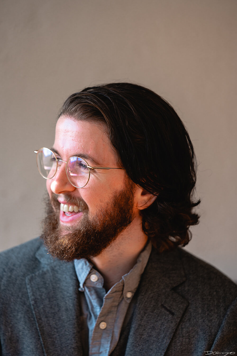 Portrait photos of Oliver Slate-Greene in a Berkeley, California studio apartment.