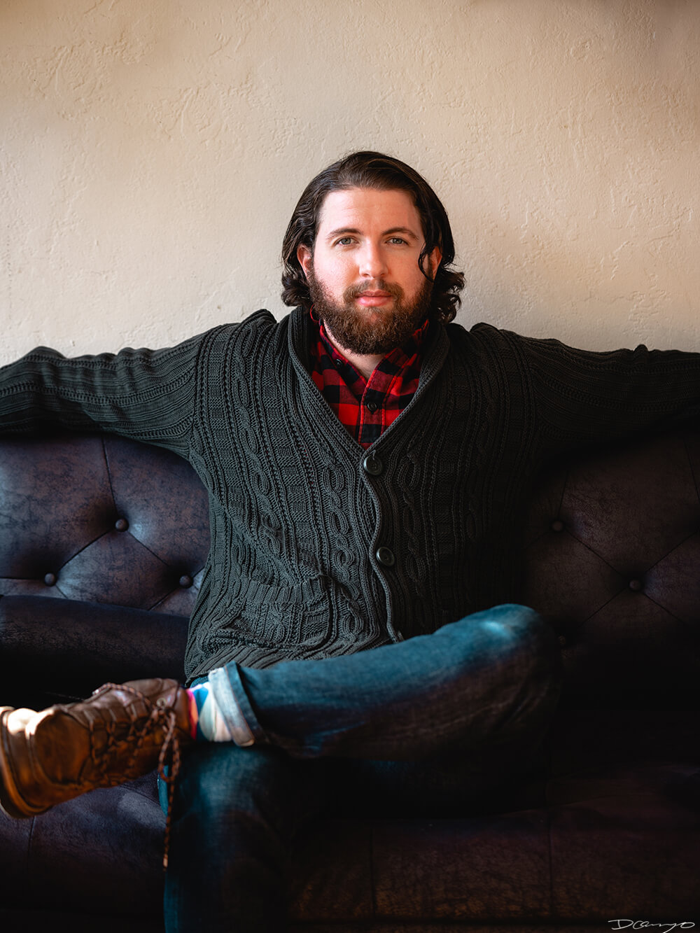 Portrait photos of Oliver Slate-Greene in a Berkeley, California studio apartment.