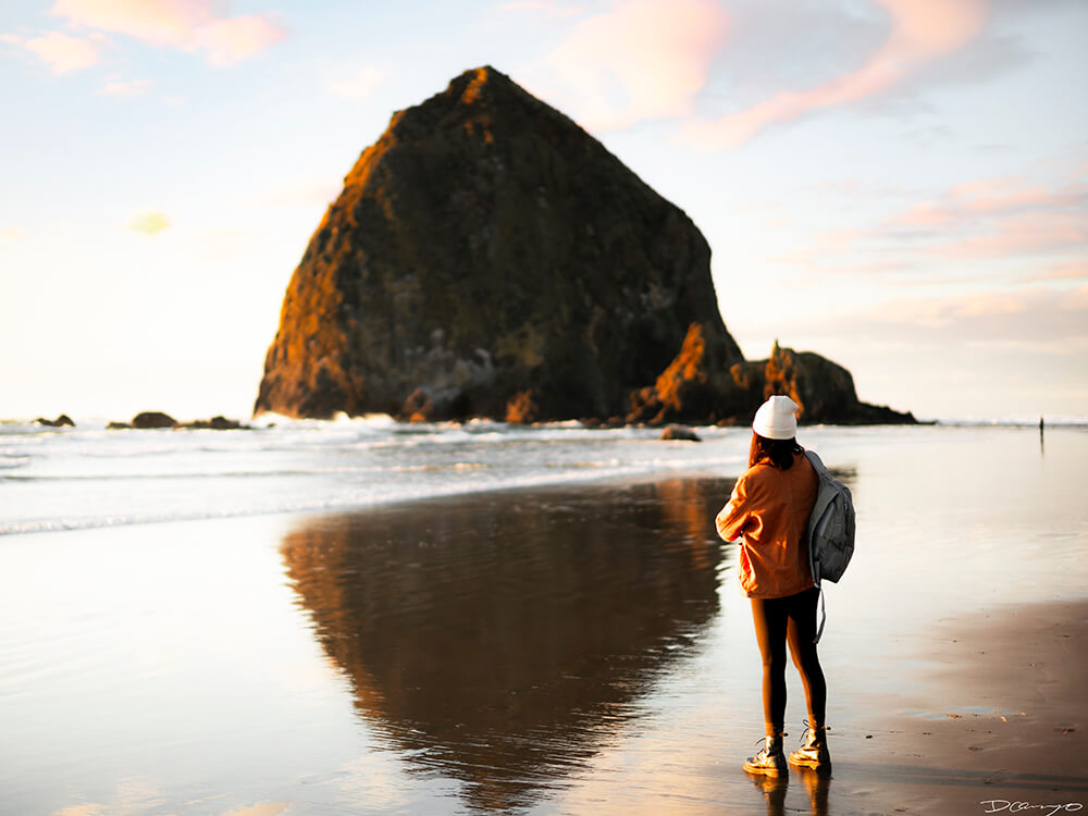 Portrait photography from Mt Hood, Mirror Lake, Lost Lake, Smith Rock State Park, Painted Hills, Blue Pool, and Cannon Beach, Oregon in Fall of 2020.