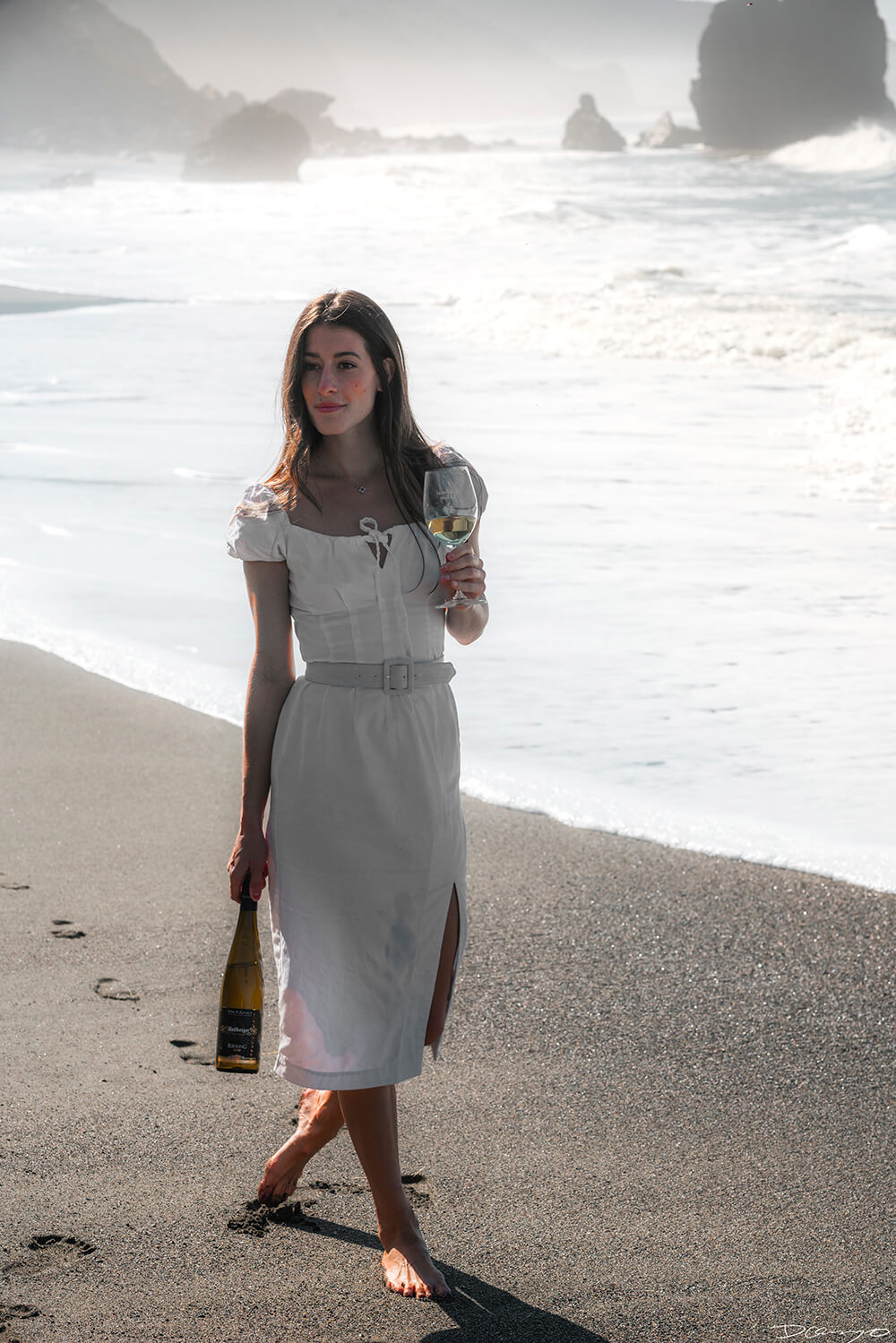 Photos with Leah Nebbett of Styles and Stems. Photographing for Alsace wines in Goat Rock Beach, Jenner, CA on September 27, 2020.