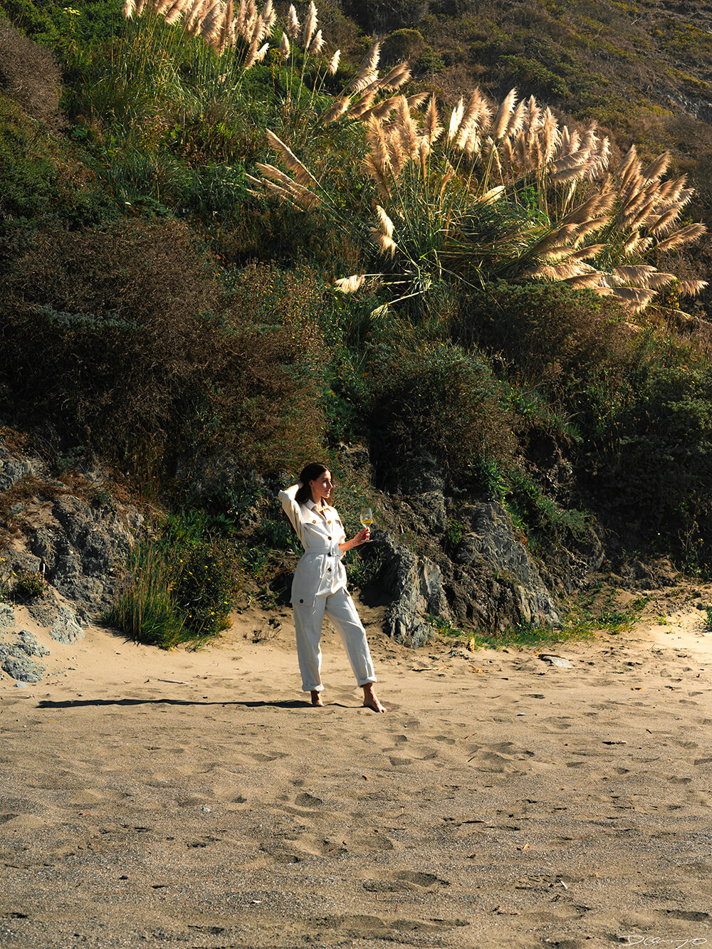 Photos with Leah Nebbett of Styles and Stems. Photographing for Alsace wines in Goat Rock Beach, Jenner, CA on September 27, 2020.