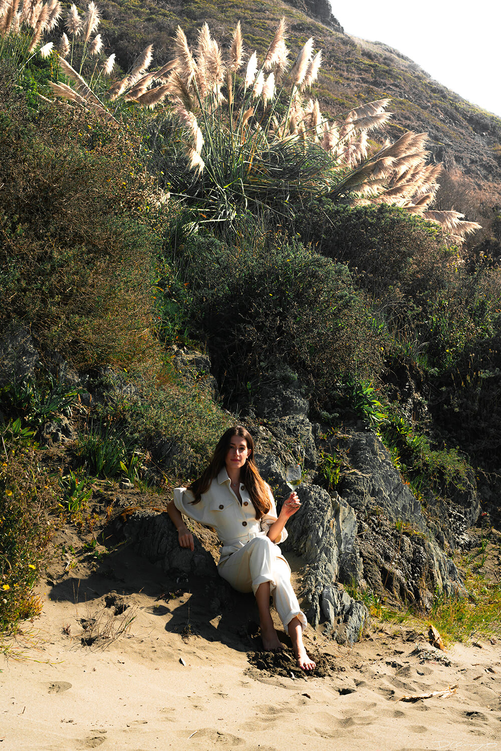 Photos with Leah Nebbett of Styles and Stems. Photographing for Alsace wines in Goat Rock Beach, Jenner, CA on September 27, 2020.
